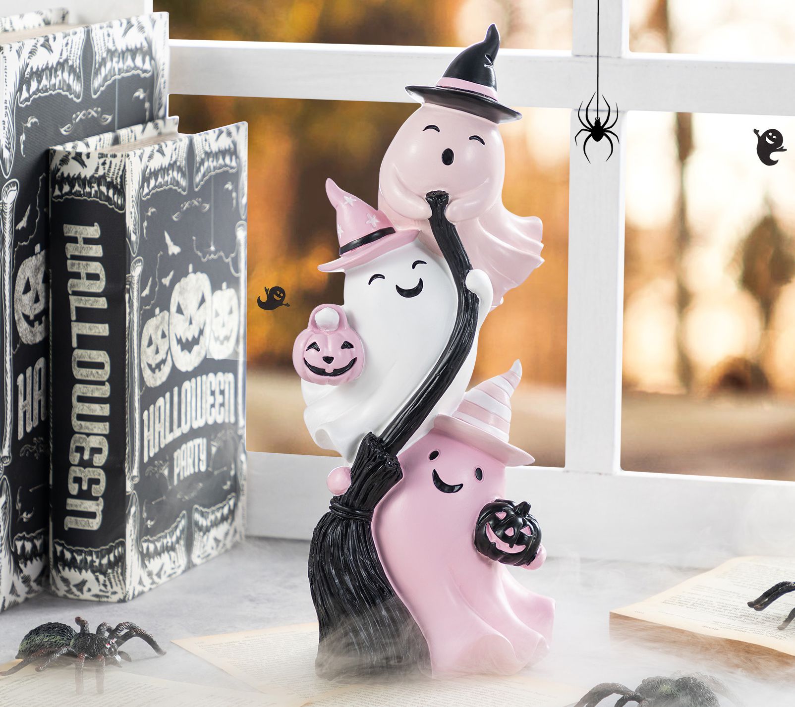 Glitzhome 13''H Halloween Stacked Ghost Table Decor