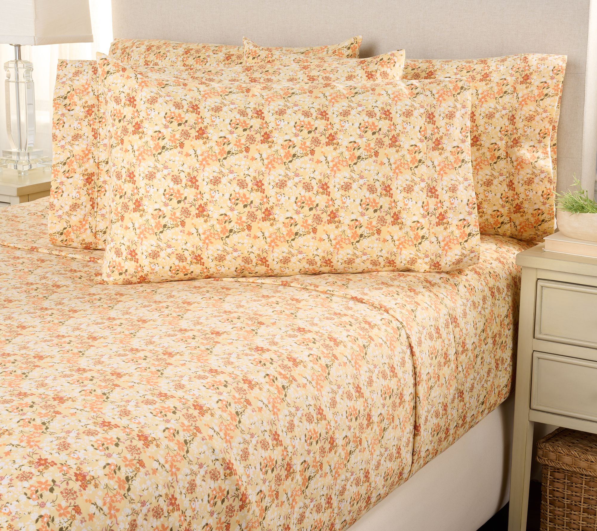 "As Is" Home Reflections Dbl Brushed Harvest 6pc Sheet Set