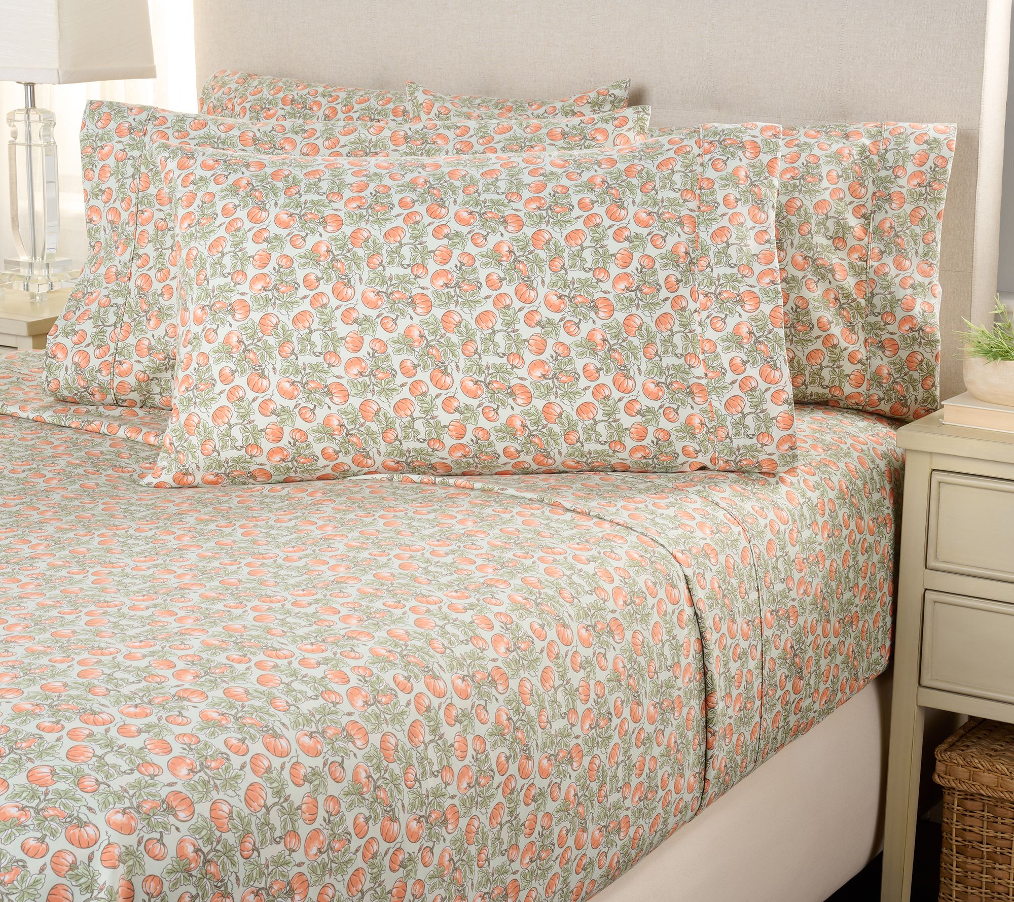 "As Is" Home Reflections Dbl Brushed Harvest 6pc Sheet Set