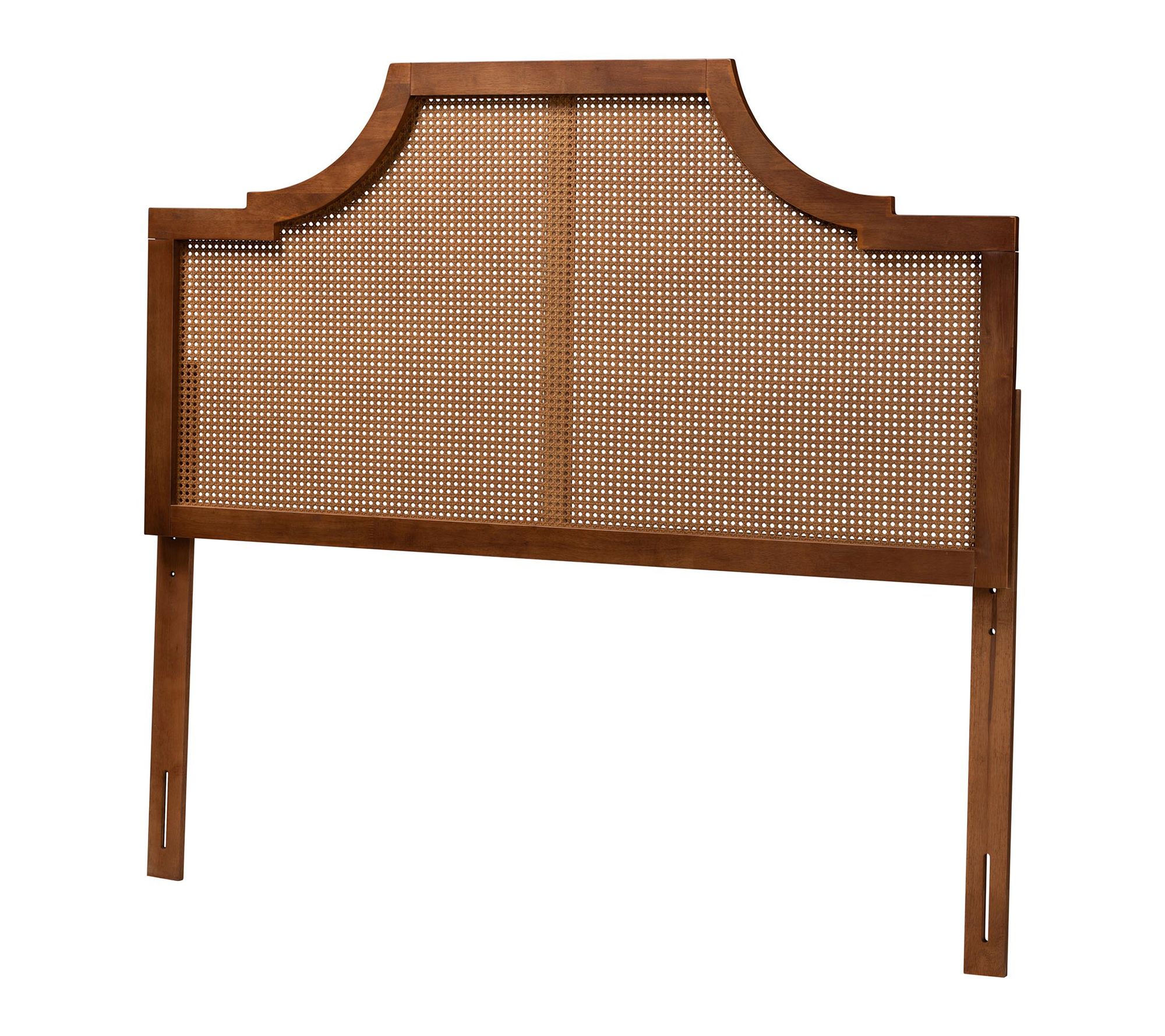 Baxton Studio Risha Ash Walnut Wood and RattanQueen Headboard