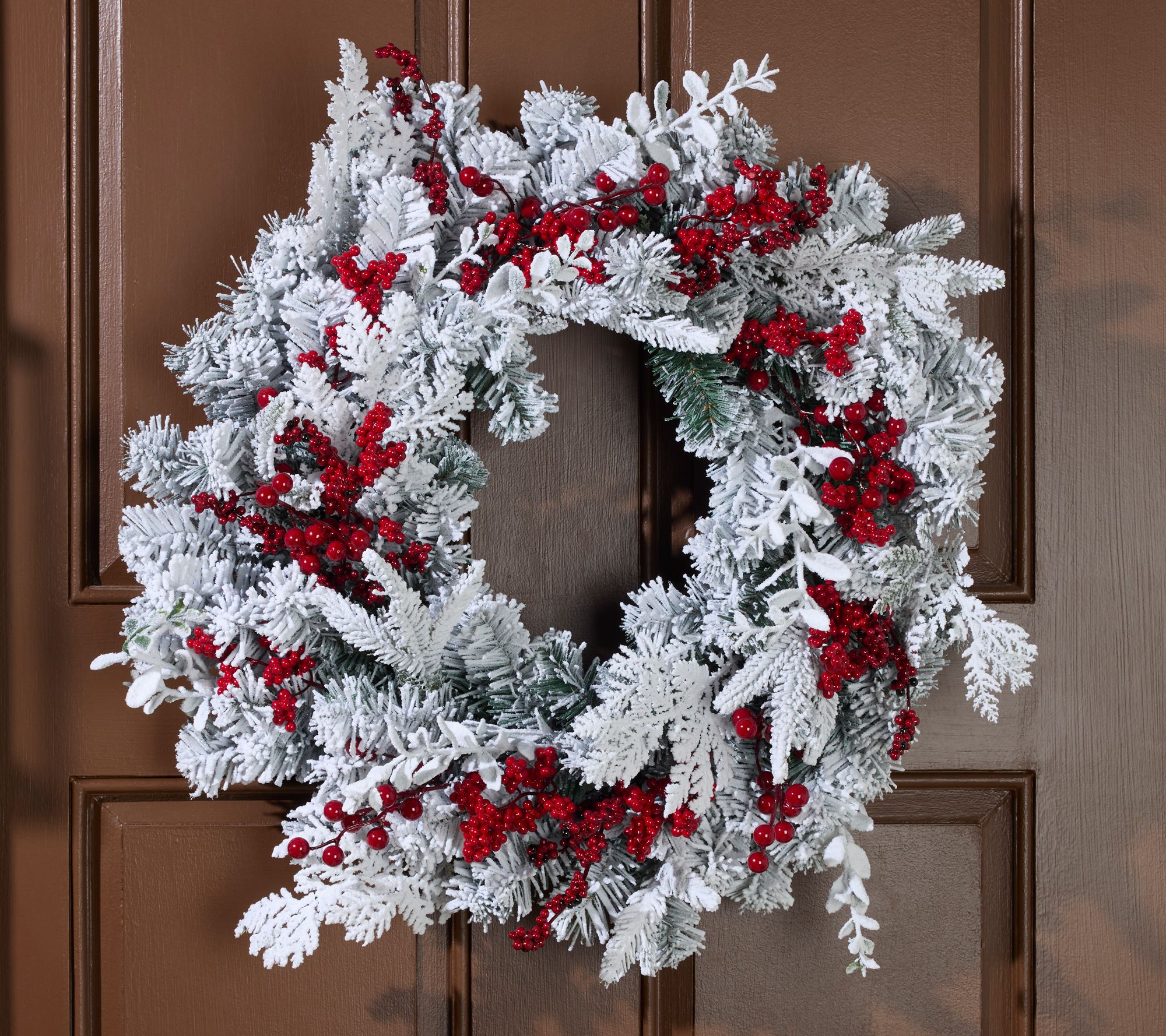 24" Snowy Berry and Greenery Wreath by Valerie