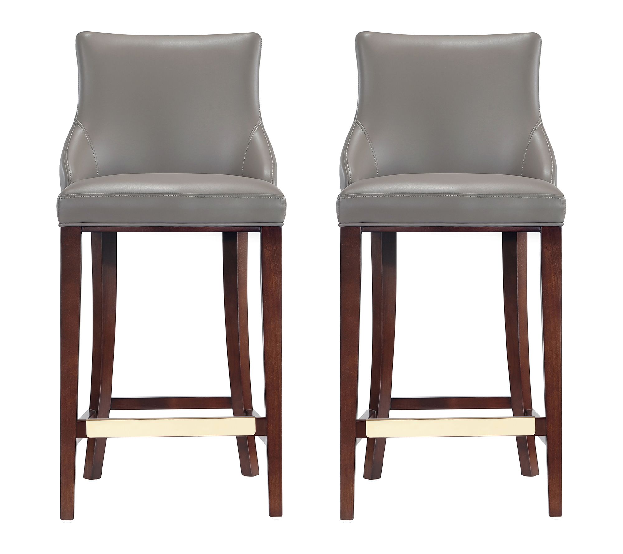 Manhattan Comfort Shubert Wood Upholstered Barstool - Set of 2