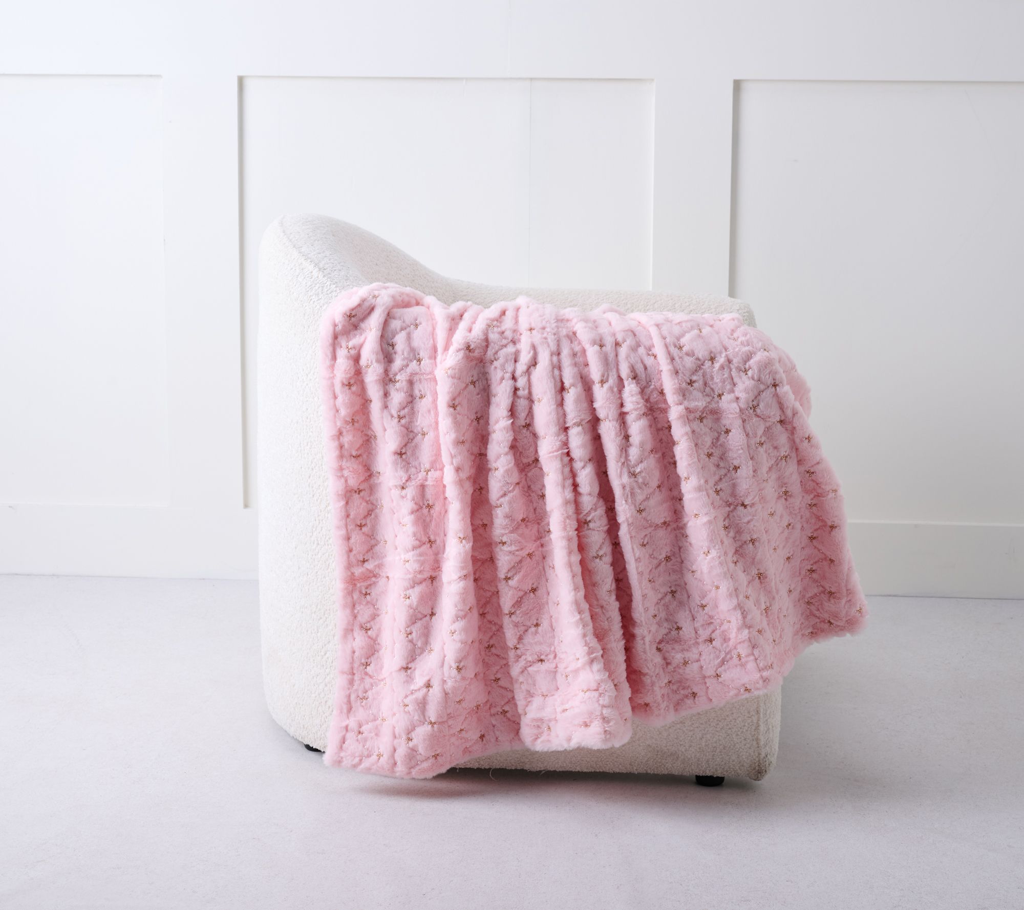 50" x 60" Beaded Faux Fur Throw by Mally Roncal
