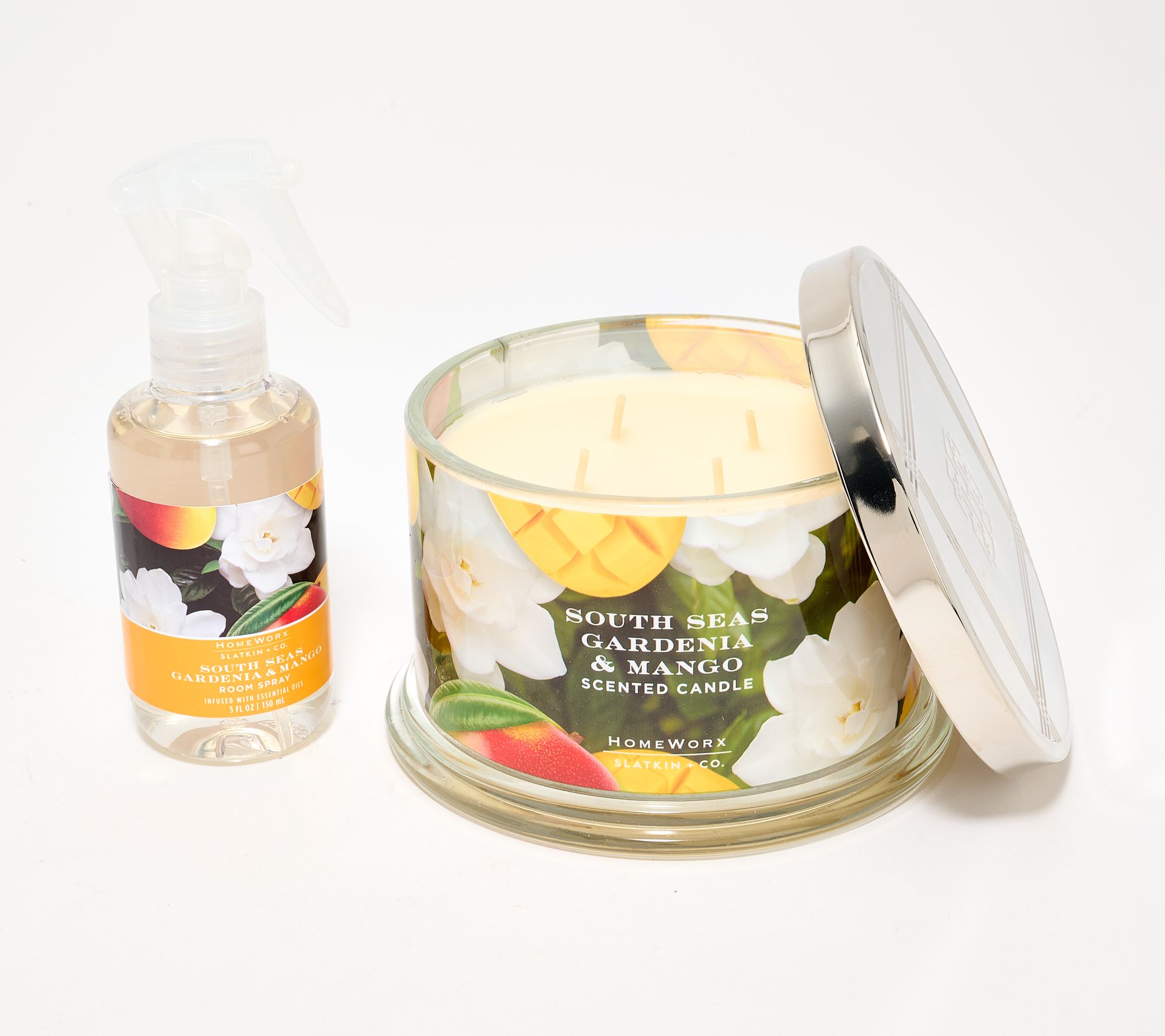 "As Is" HomeWorx by Slatkin + Co. 18ozCandle&Room Spray Gardenia
