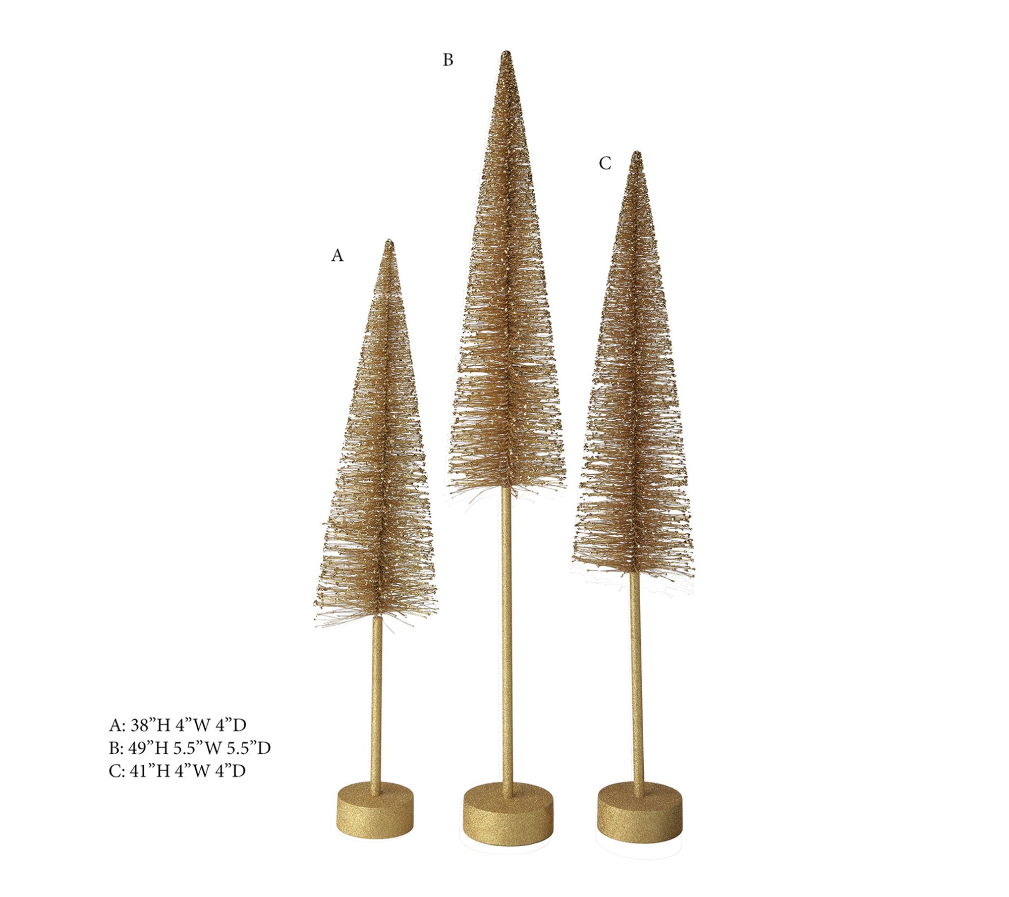 37"-49" Glitter Sisal Tree Set of 3 by Valerie