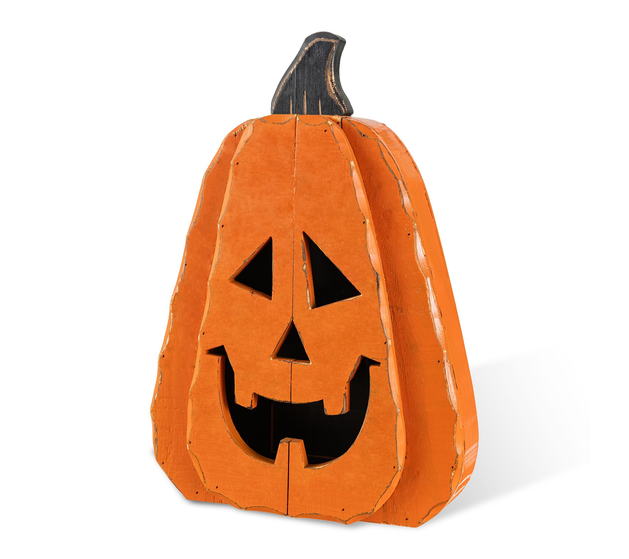 Glitzhome 17.5"H Halloween Chunky Jack-O -Lantern Porch