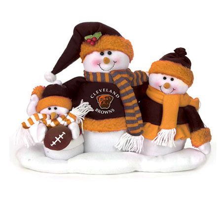 Nfl Cleveland Browns Tabletop Snowman Family Qvc Com