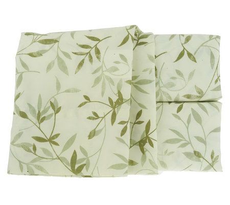 HomeReflections Leaf Print 6-piece Microfiber Sheet Set - QVC.com