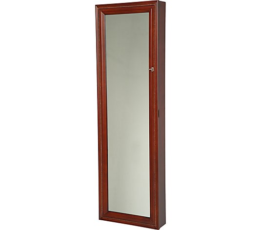 As Is Gold Silver Safekeeper Lighted, Over The Door Jewelry Armoire Mirror Cabinet Qvc