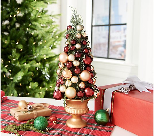 Simply Stunning 17" Topiary Tree with Ornaments by Janine Graff
