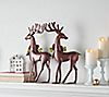 Set of 2 20" Metal Deer with Ribbon Embellishment by Valerie, 1 of 1