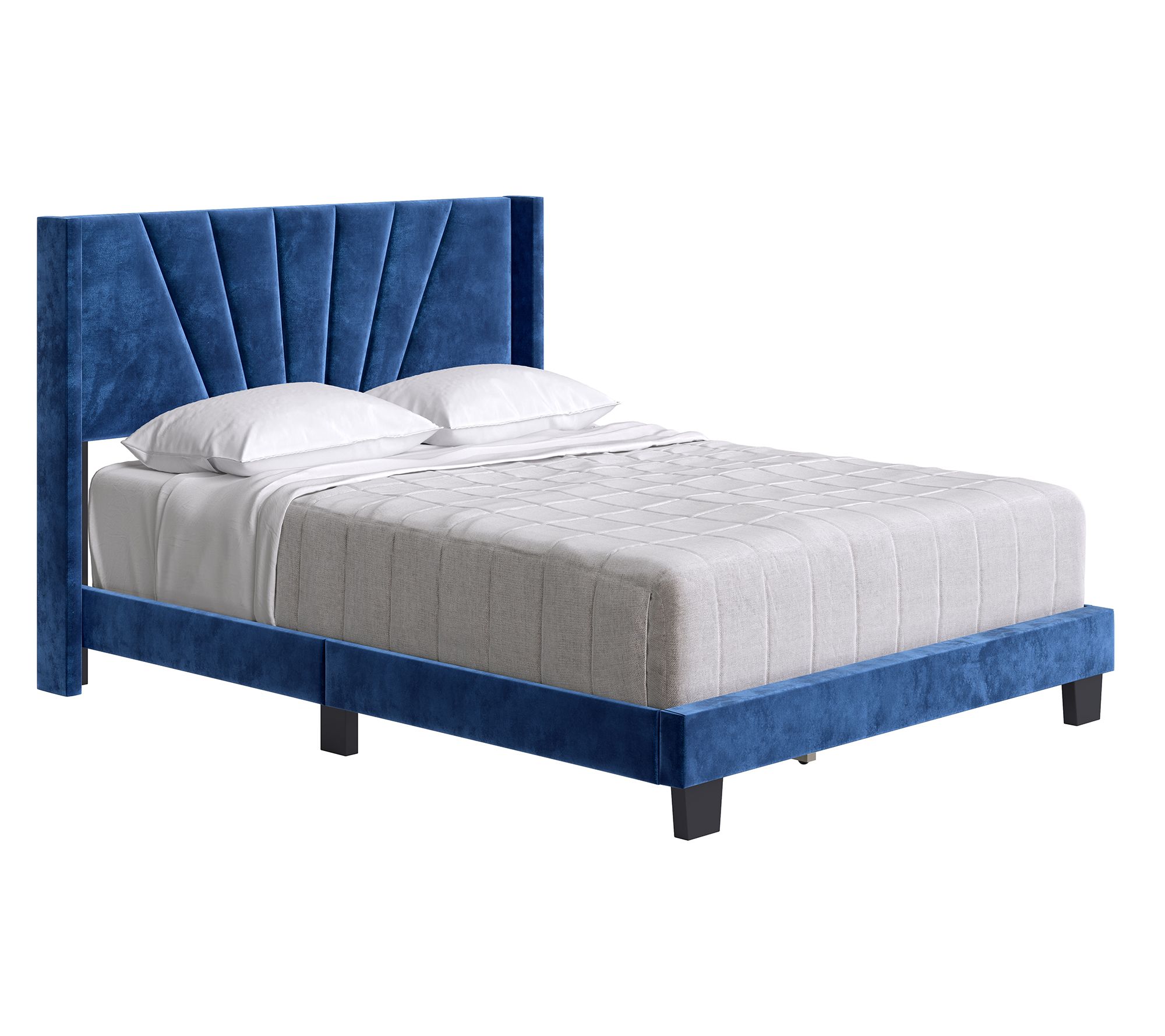 Valeria Velvet Upholstered Que en Bed Frame