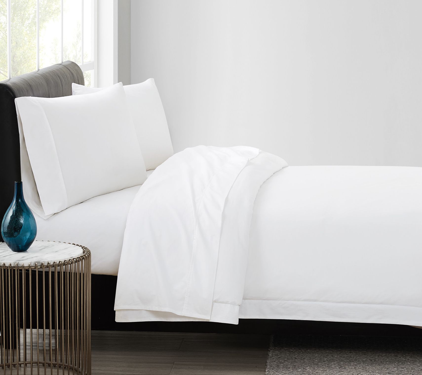 Vince Camuto 400TC Percale King 4 Piece Sheet Set