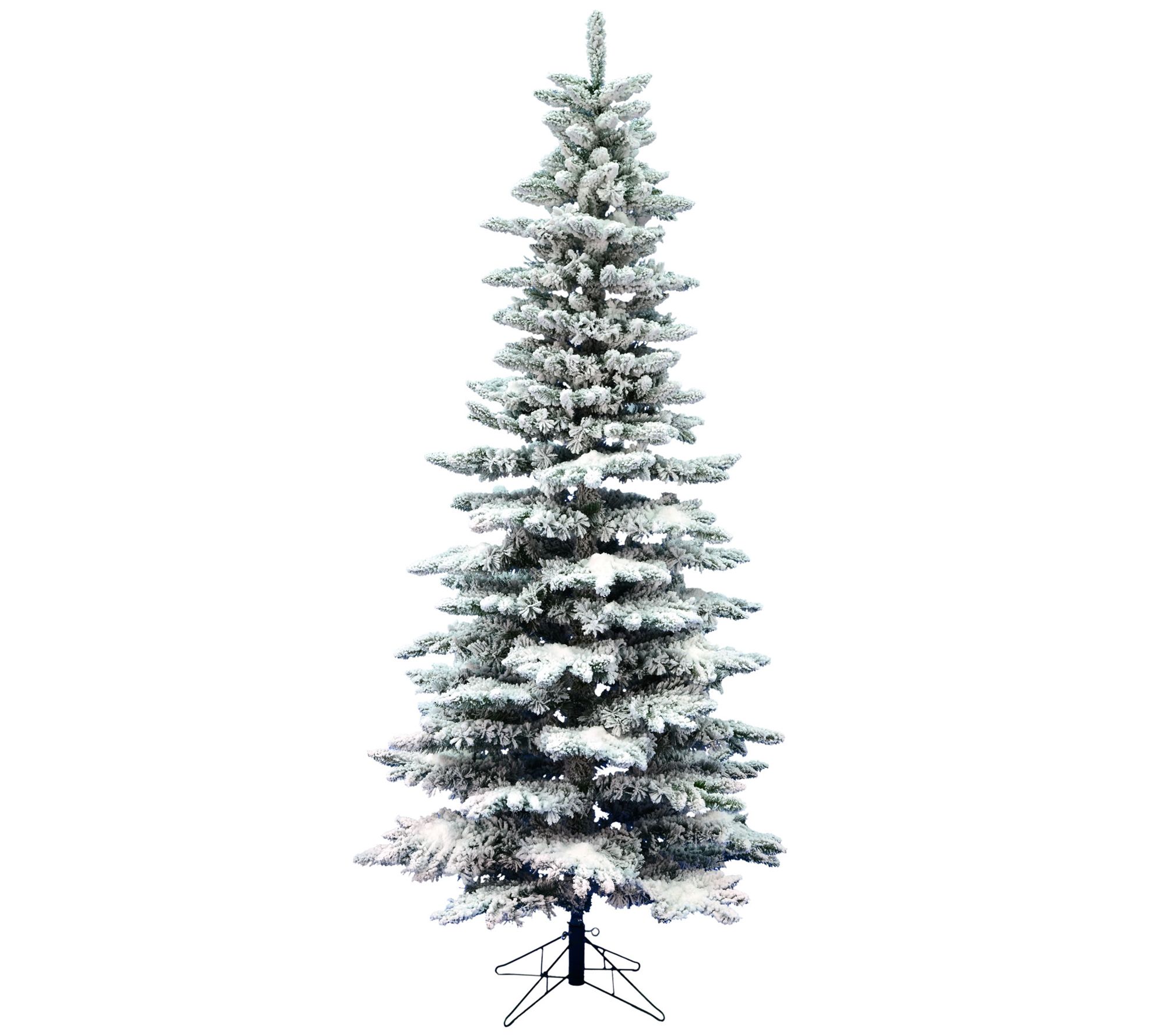 Vickerman Flocked Utica Fir Slim Artificial Chr istmas Tree U