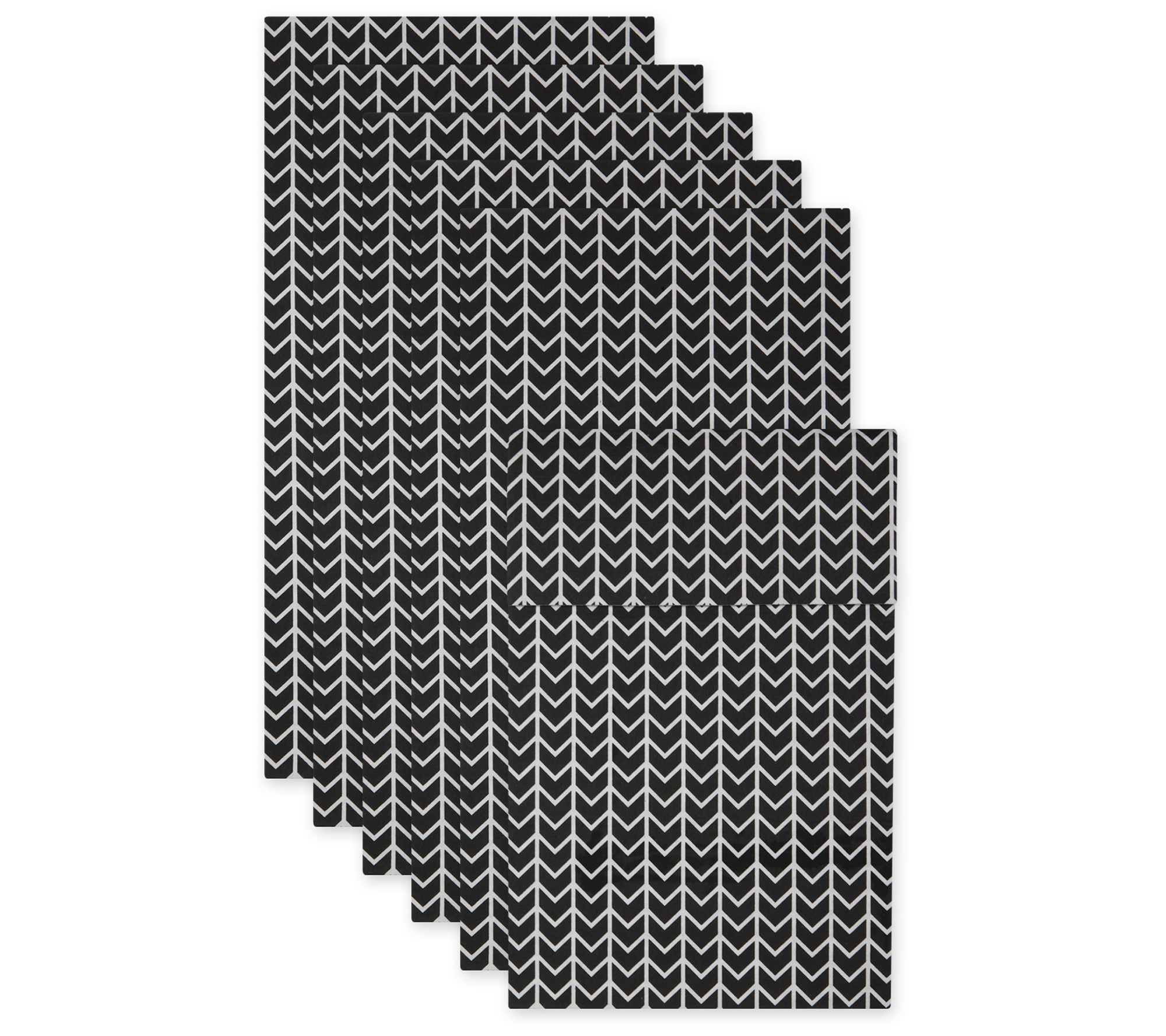 Design Imports Set of 6 Herringbone Print Fridge Liners