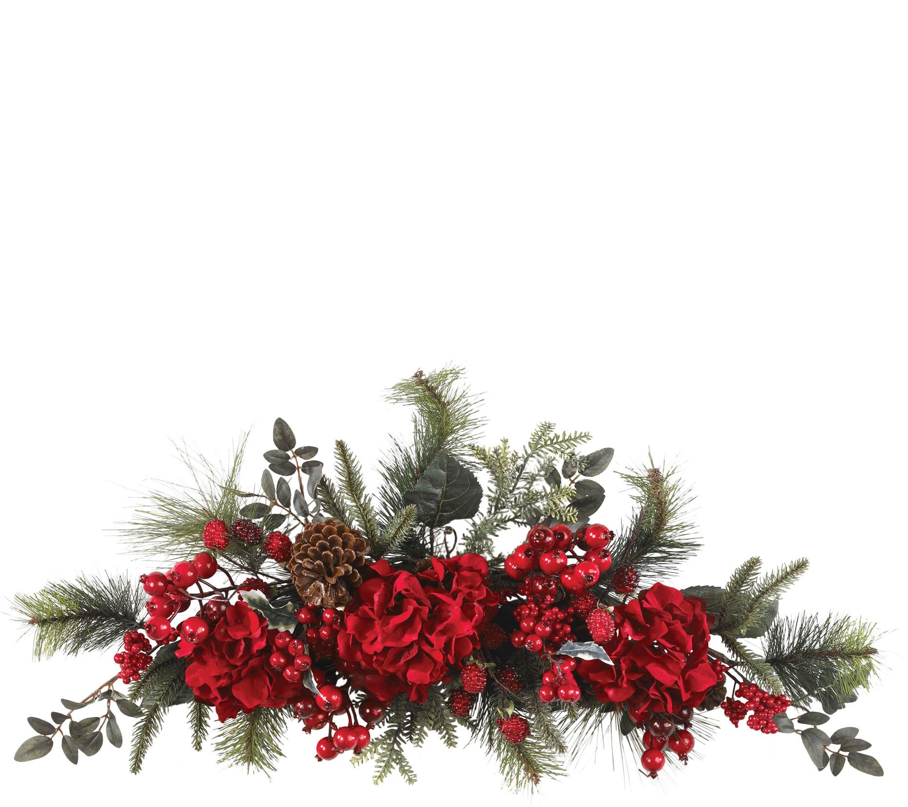 30" Holiday Hydrangea Swag by Nearly Natural