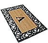 Nedia Home Monogrammed Acanthus 22" x 36" Rubber Coir Doormat, 1 of 4