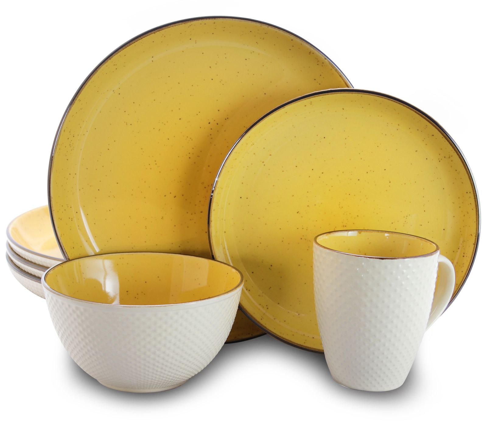 Elama Mellow 16-Piece Dinnerware Set in PowderBlue