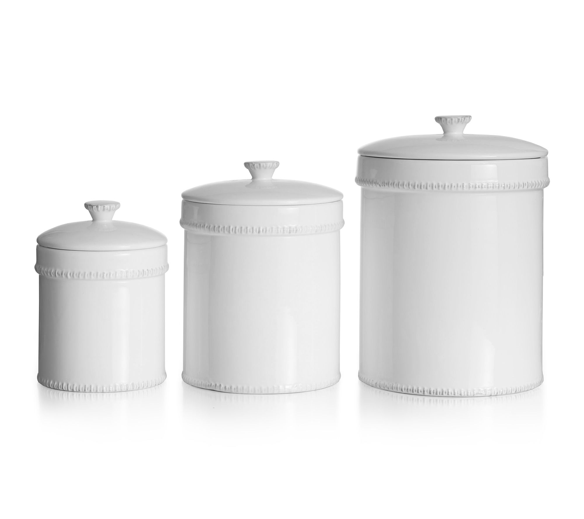 Ambler 3 Piece Kitchen Canister Set Color: White