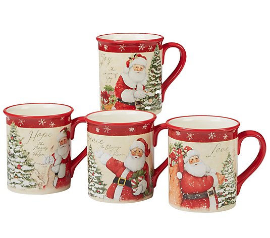 Certified International Holiday Wishes Mugs - Set of 4