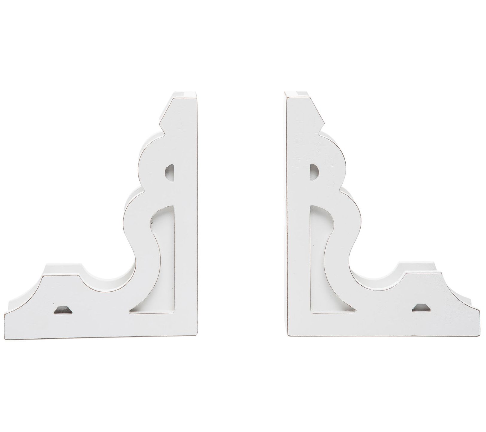 Foreside Home & Garden White Corbel Bookends, Set of 2