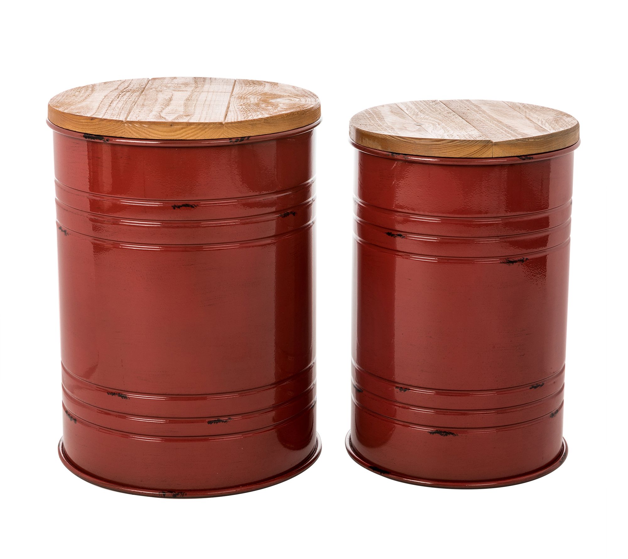 Glitzhome Metal Storage Tables or Stools Set of2