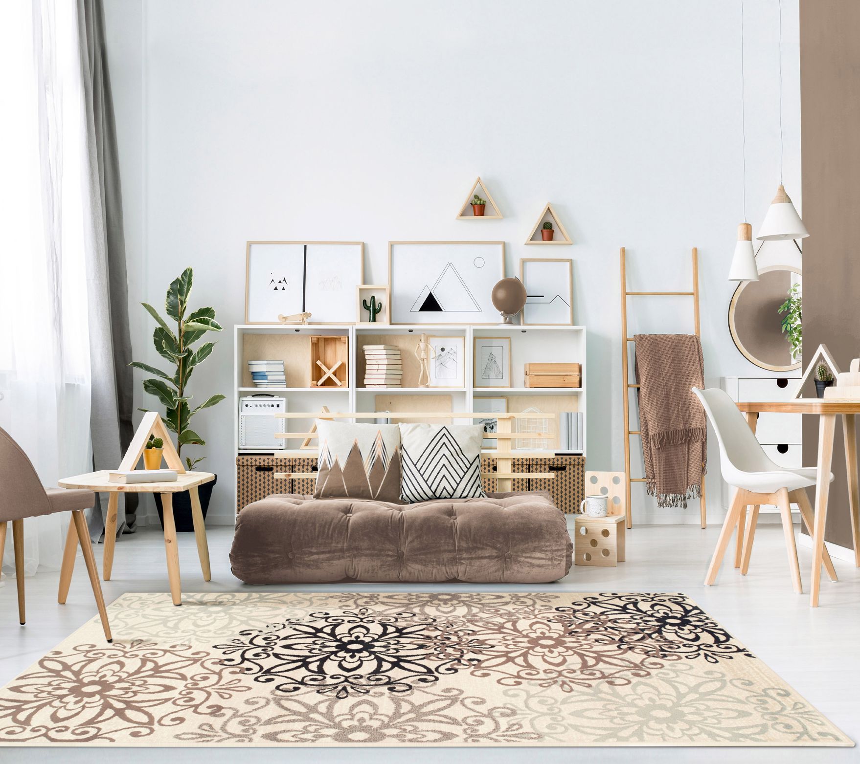 Superior Oversized Floral Medallion Modern 6' x9' Area Rug