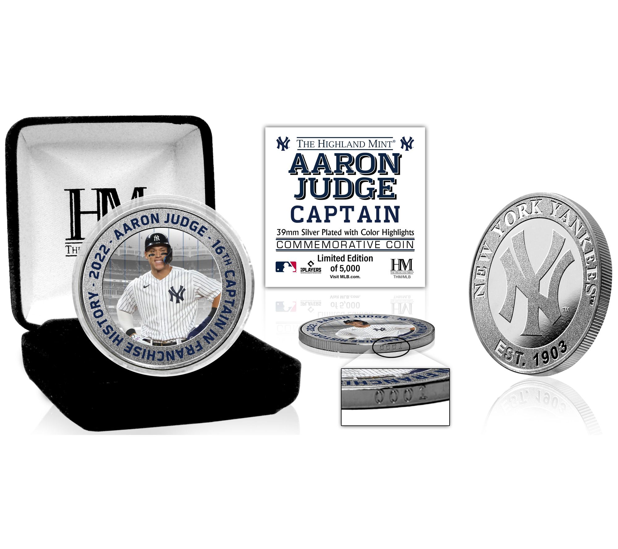 Highland Mint Aaron Judge New York Yankees Captain Silver Coin - QVC.com
