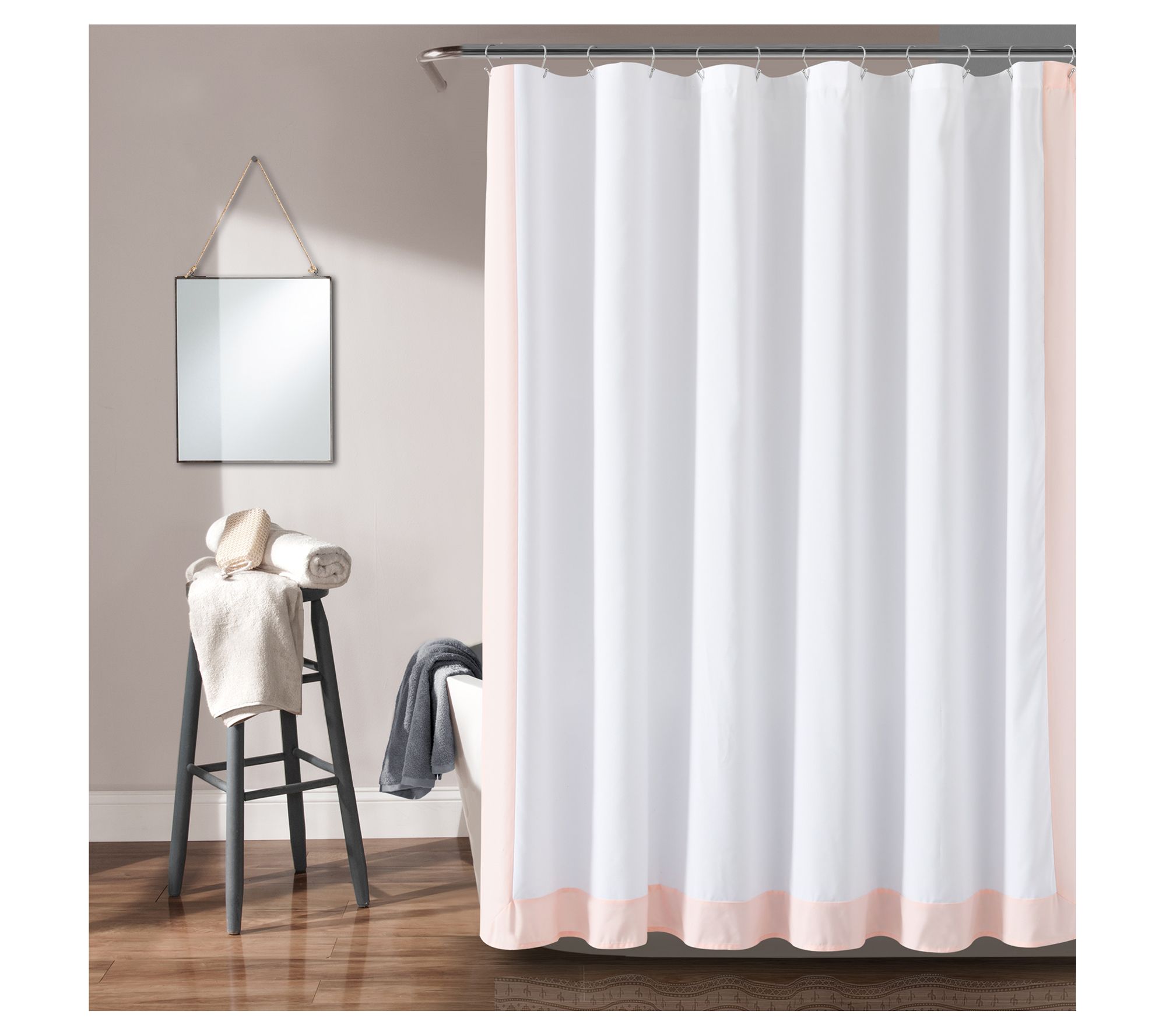 Block Border Shower Curtain Single 72" x 72" byLush Decor