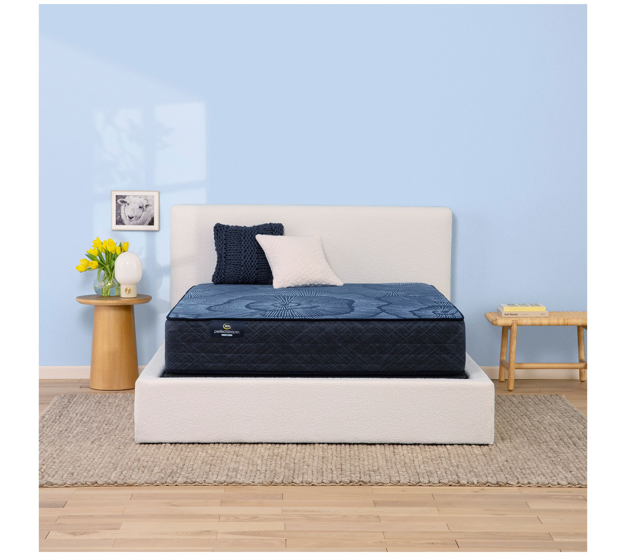 Serta Dazzling Night 12" Hybrid Firm Mattress Set -Cal King