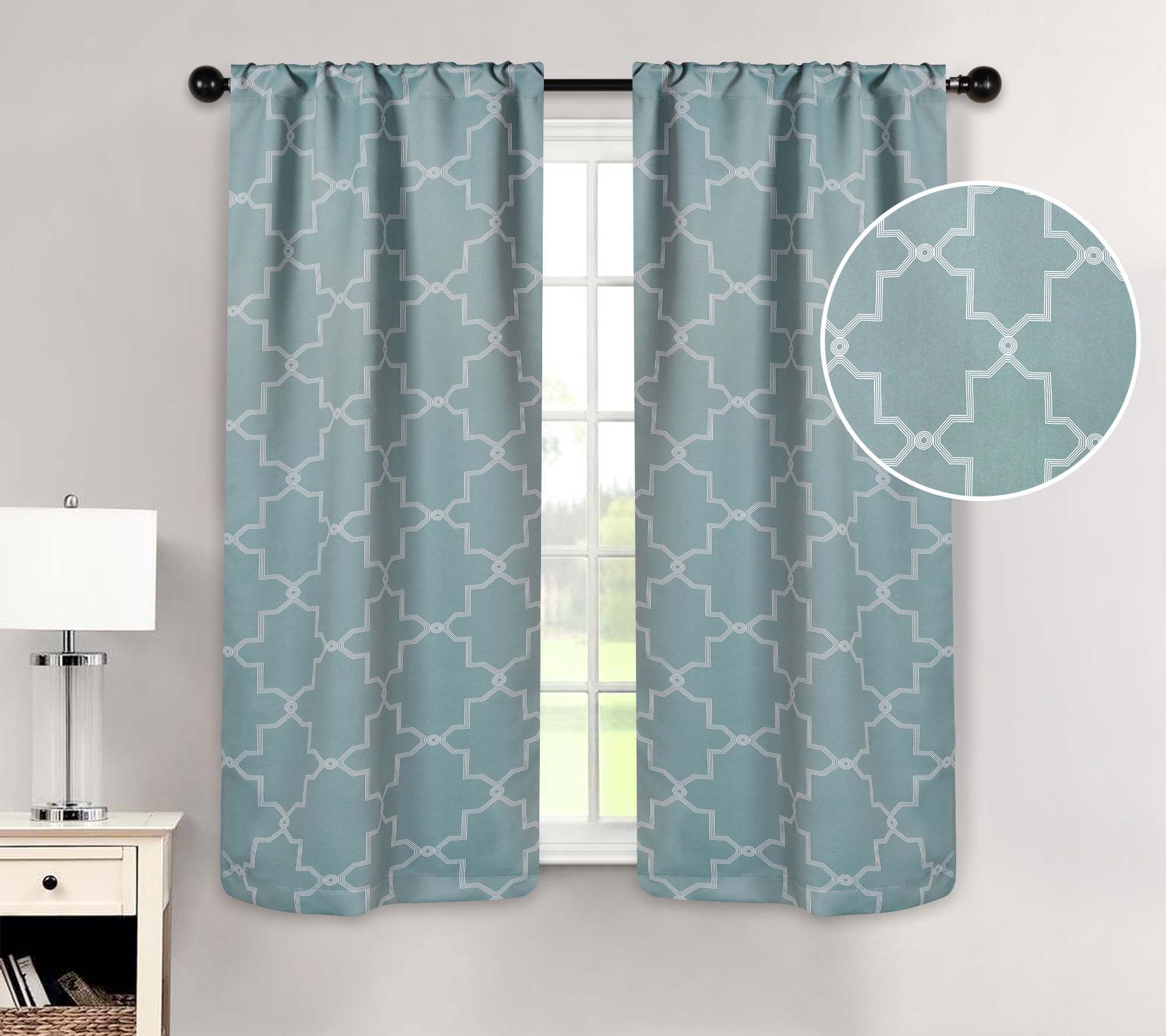 Superior Imperial Trellis Blackout Curtain S/2Panels, 26X63