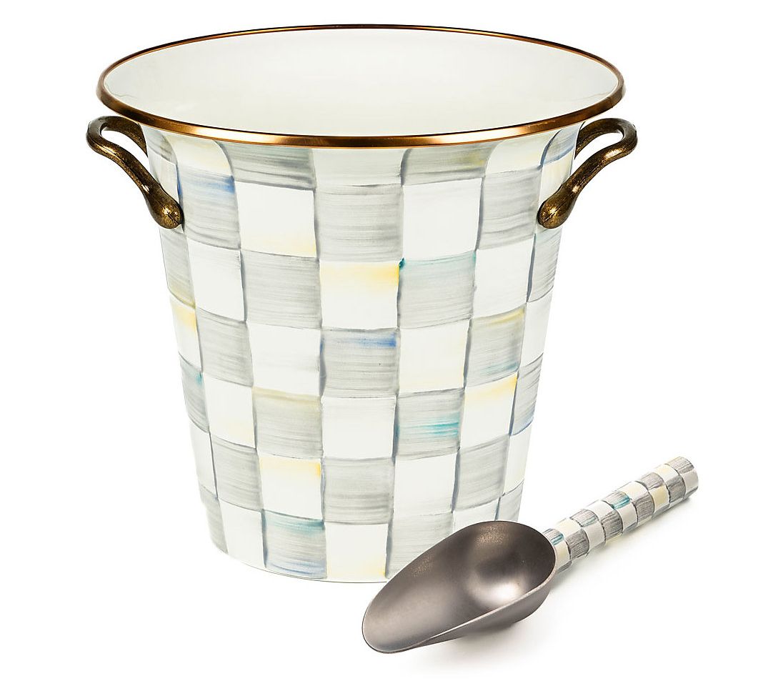 "As Is" Mackenzie- Childs 1-Gallon Ice Cooler and Scoop