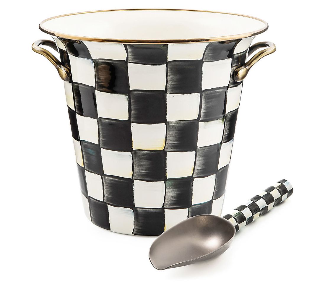 "As Is" Mackenzie- Childs 1-Gallon Ice Cooler and Scoop