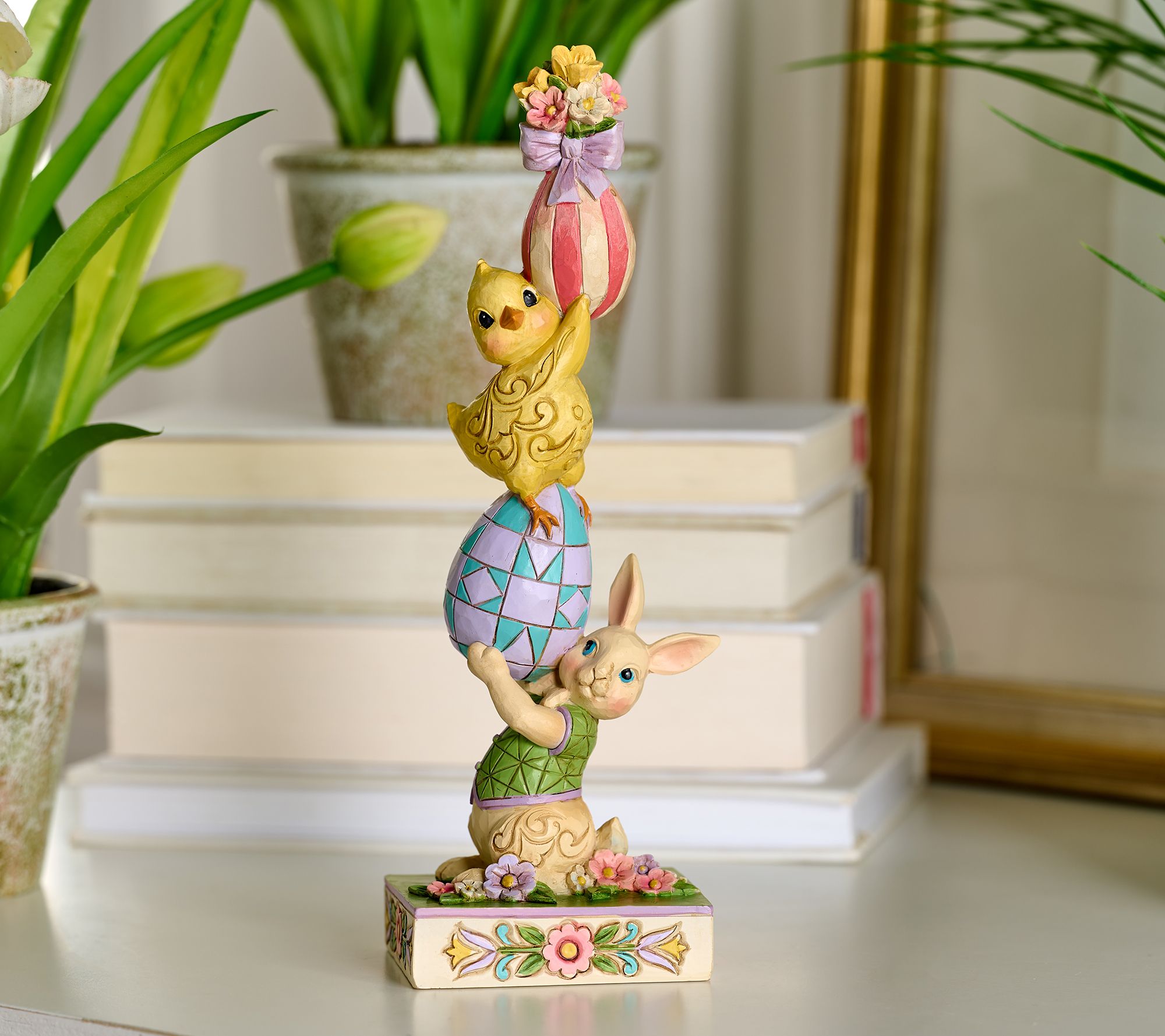 Jim Shore Heartwood Creek 9" Stacked Animals & Egg Figure