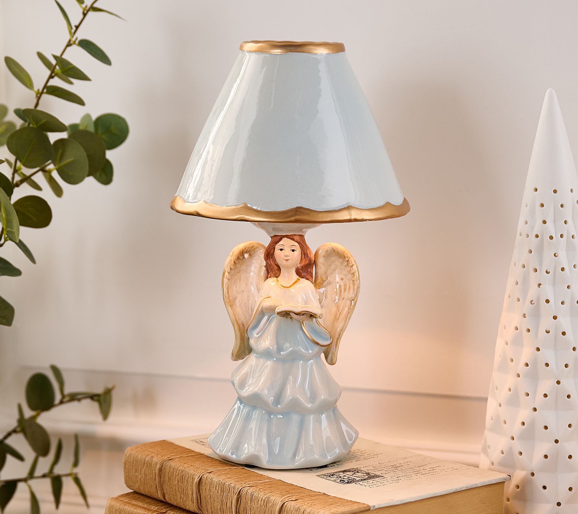 "As Is" Angelic Angel Porcelain Accent Lamp by Valerie
