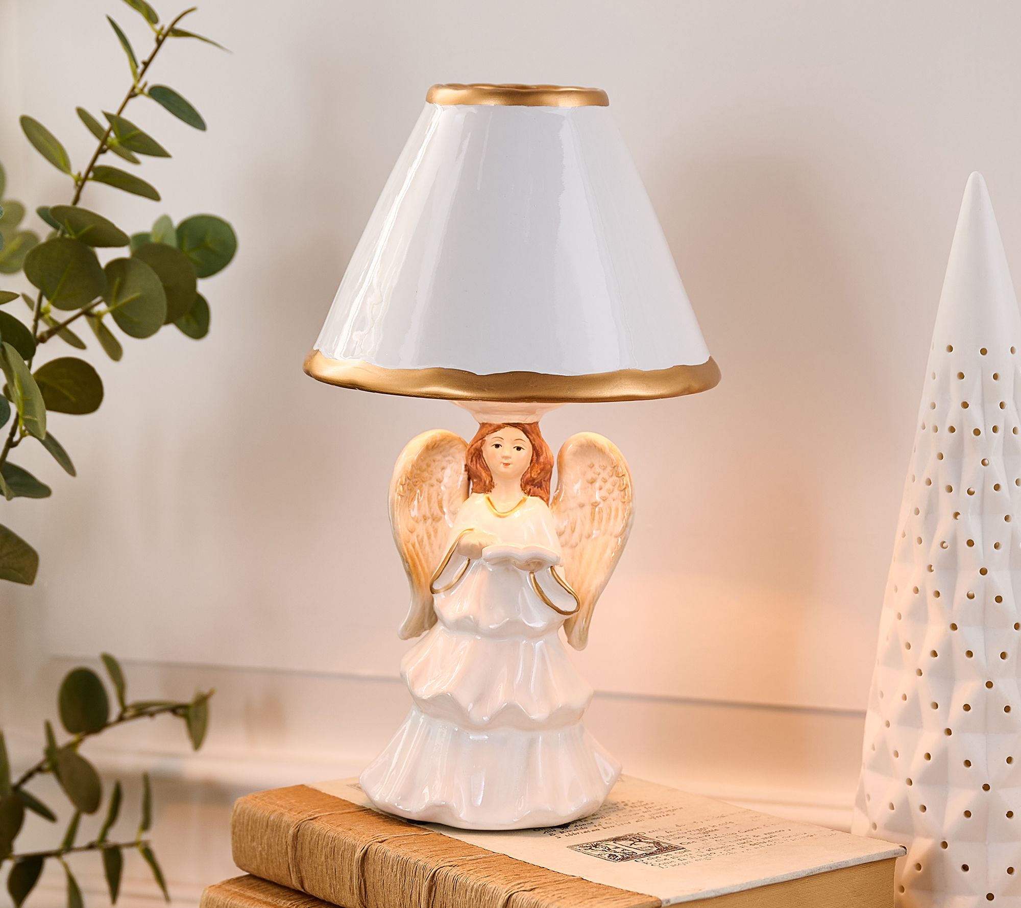 "As Is" Angelic Angel Porcelain Accent Lamp by Valerie