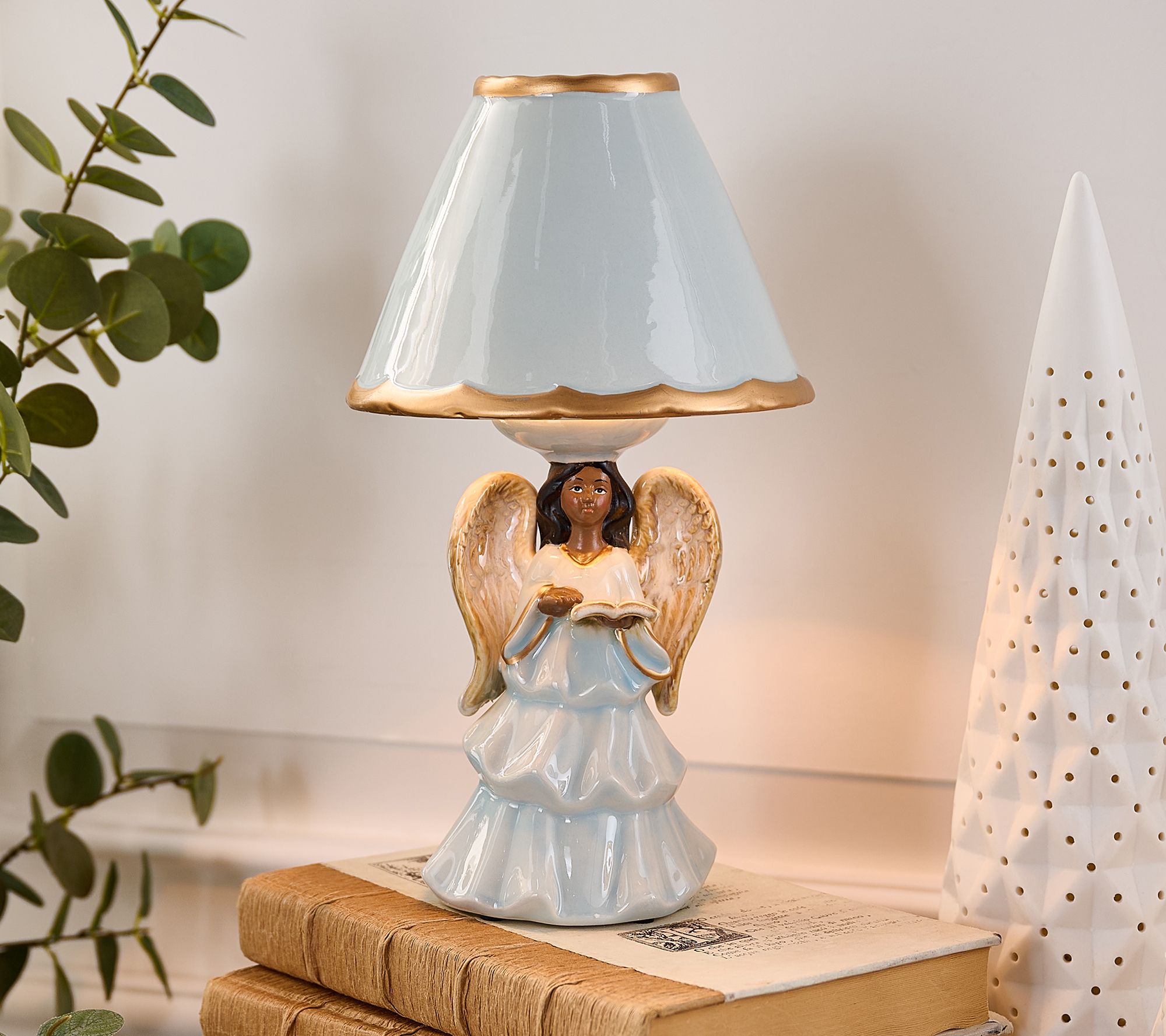 "As Is" Angelic Angel Porcelain Accent Lamp by Valerie