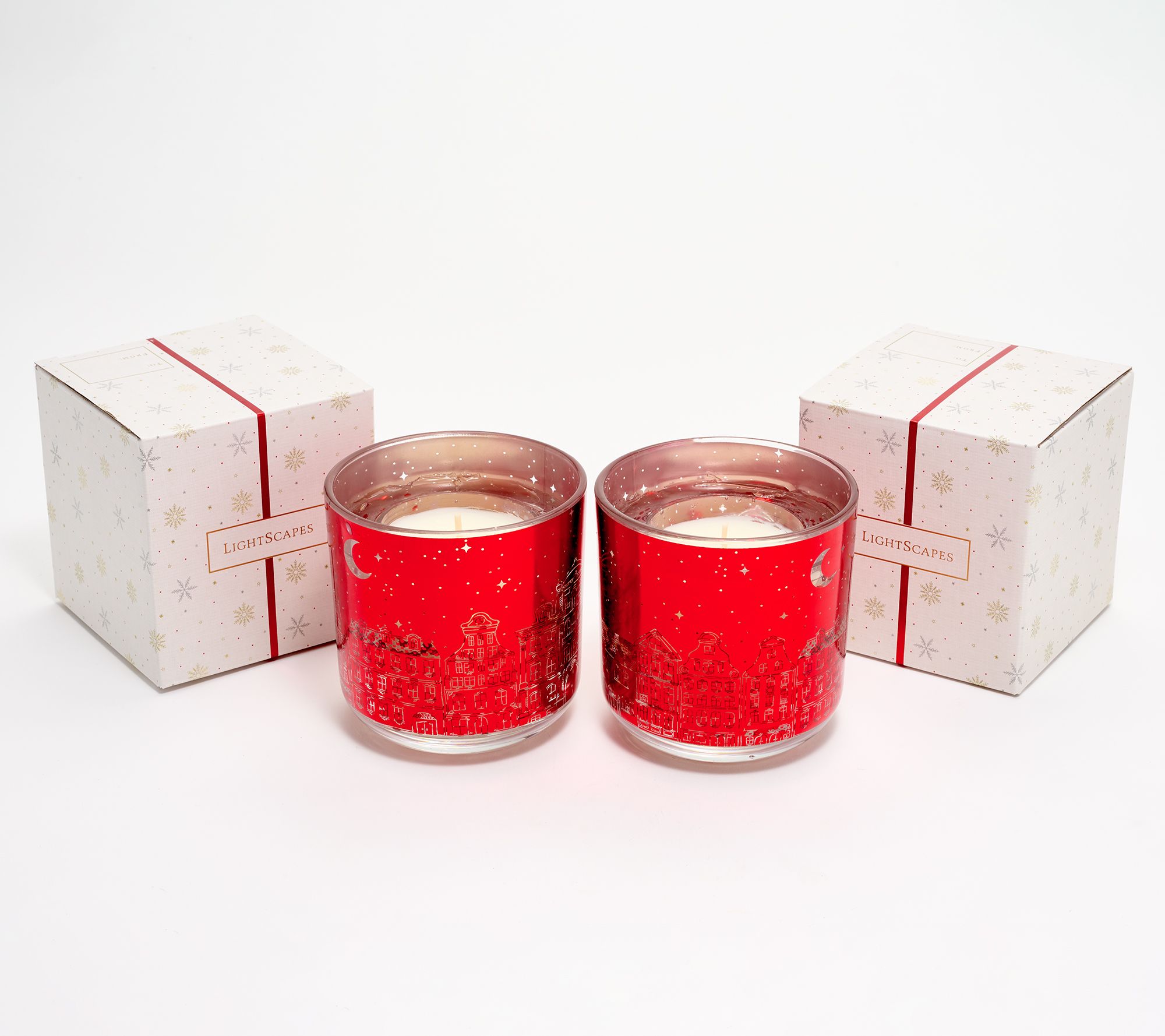 "As Is" LightScapes Set of 2 Townscape Magic Candles