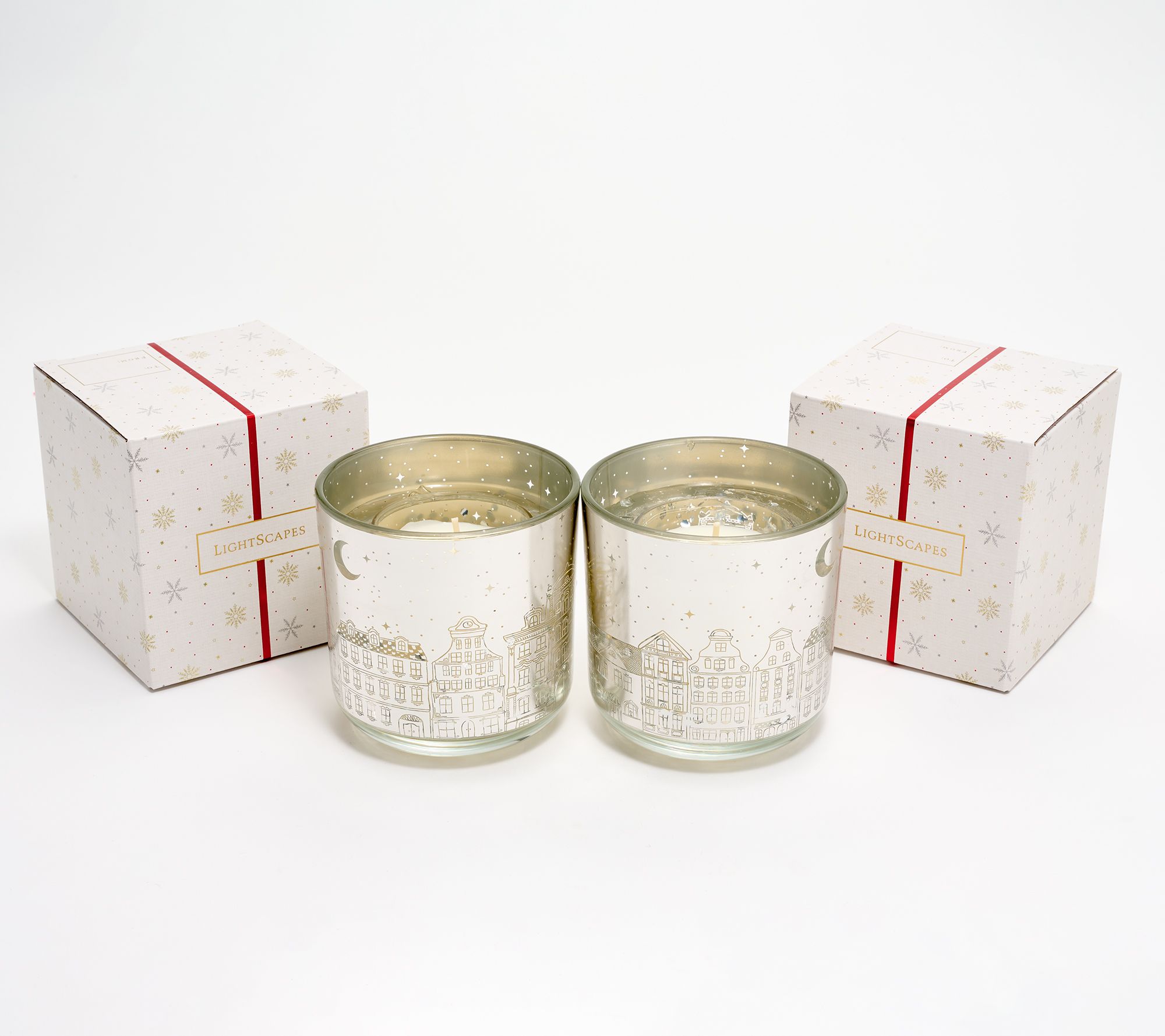 "As Is" LightScapes Set of 2 Townscape Magic Candles