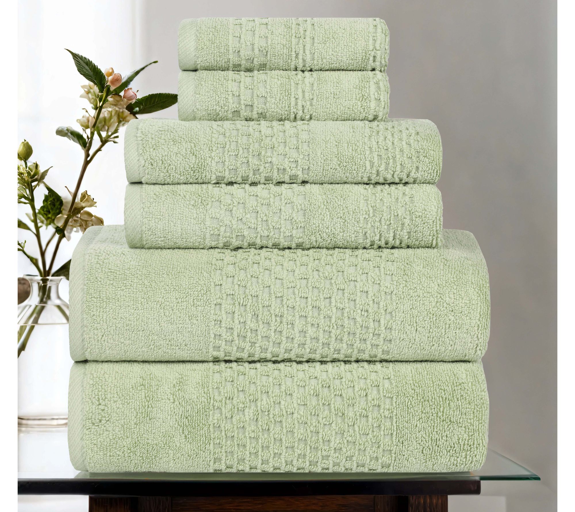 Superior 6-Piece Playa Zero Twist Cotton SolidTowel Set