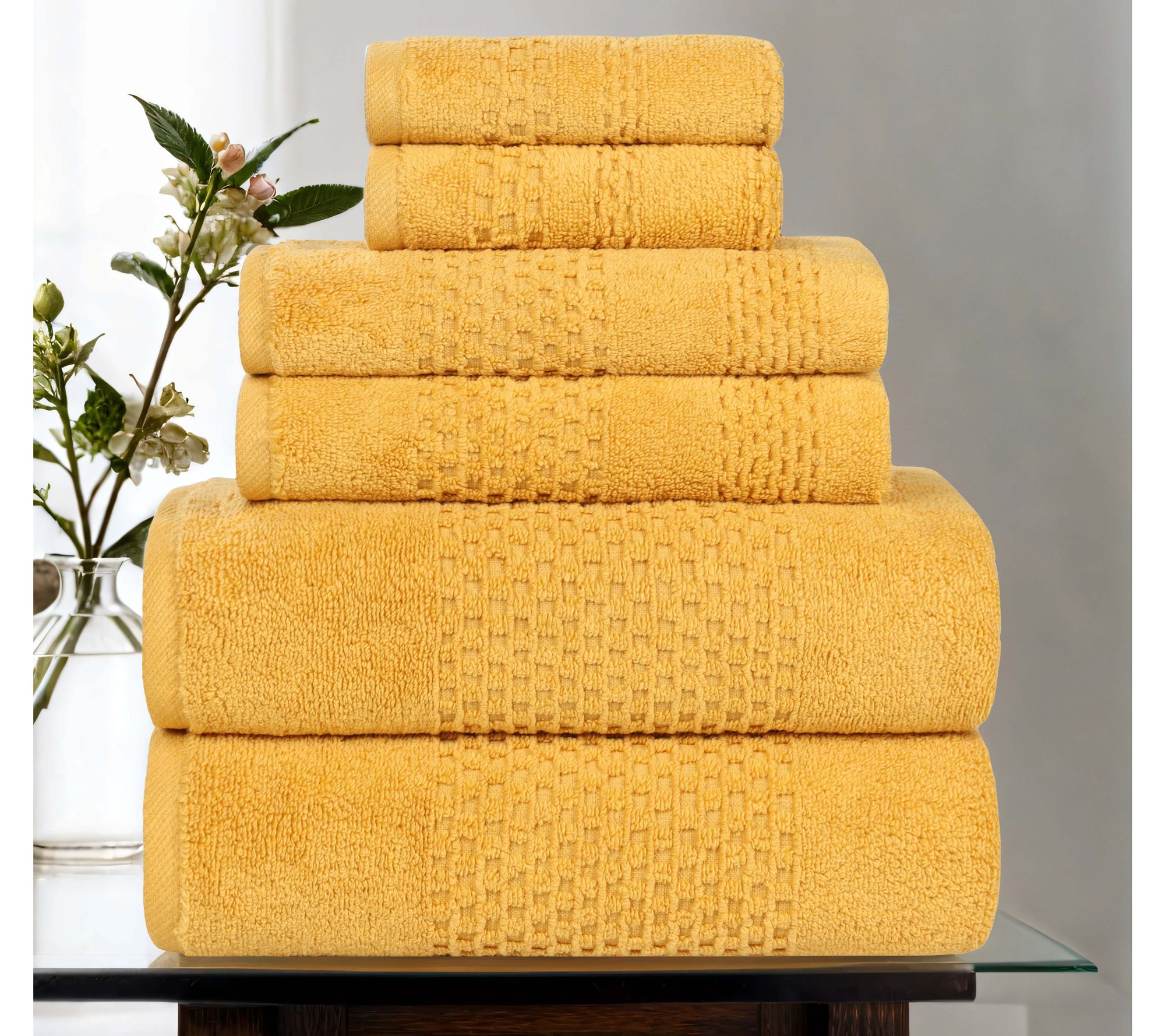 Superior 6-Piece Playa Zero Twist Cotton SolidTowel Set