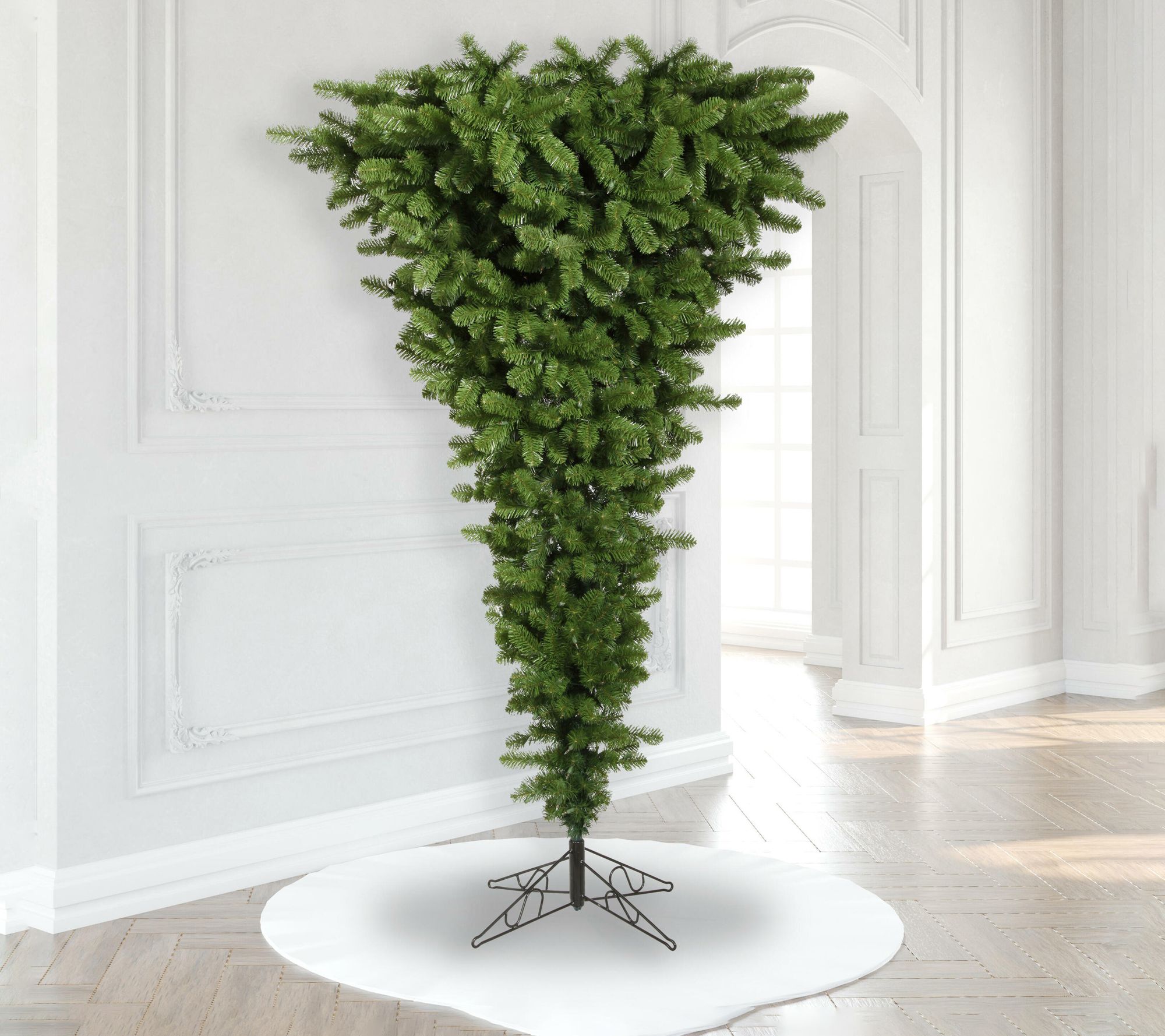 Vickerman 7.5' Green Upside Down Artificial Unlit Tree