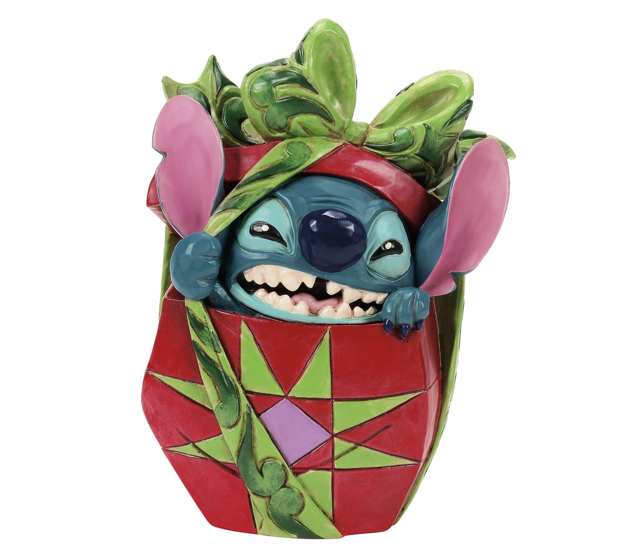 Jim Shore Disney Traditions Stitch Tearing Present 5in H
