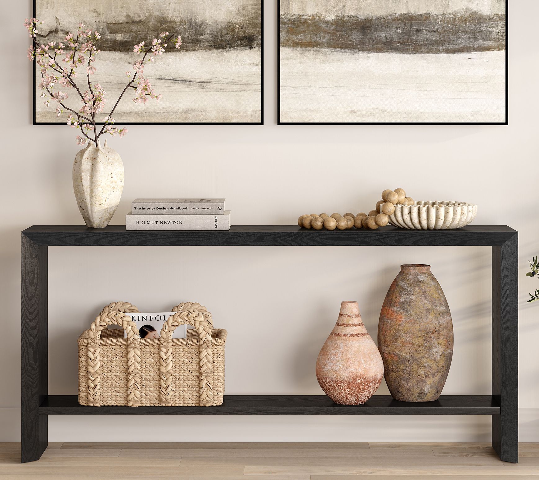 Hudson&Canal Os man 64" Wide Re ctangular Conso le Table