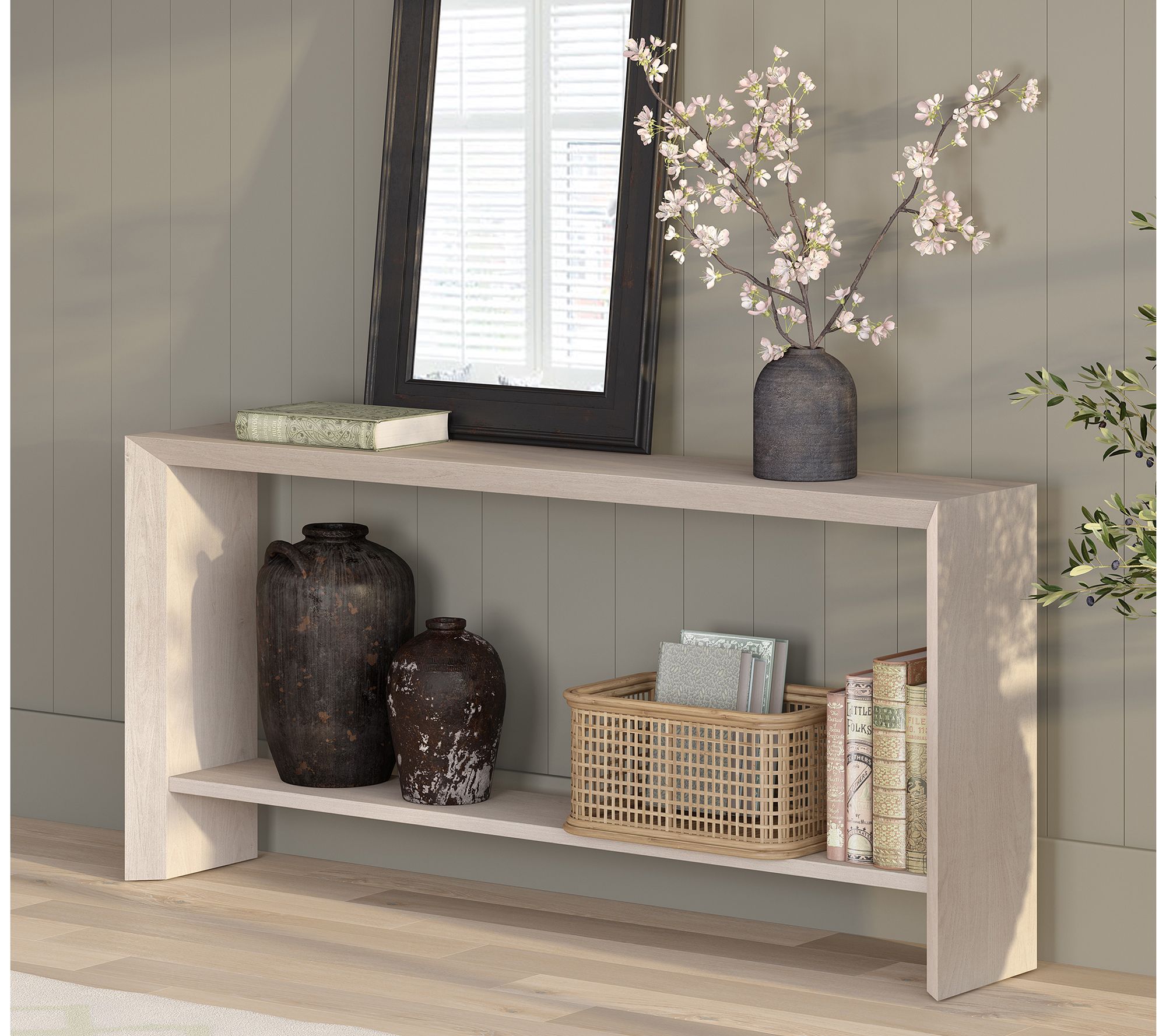 Hudson&Canal Os man 64" Wide Re ctangular Conso le Table
