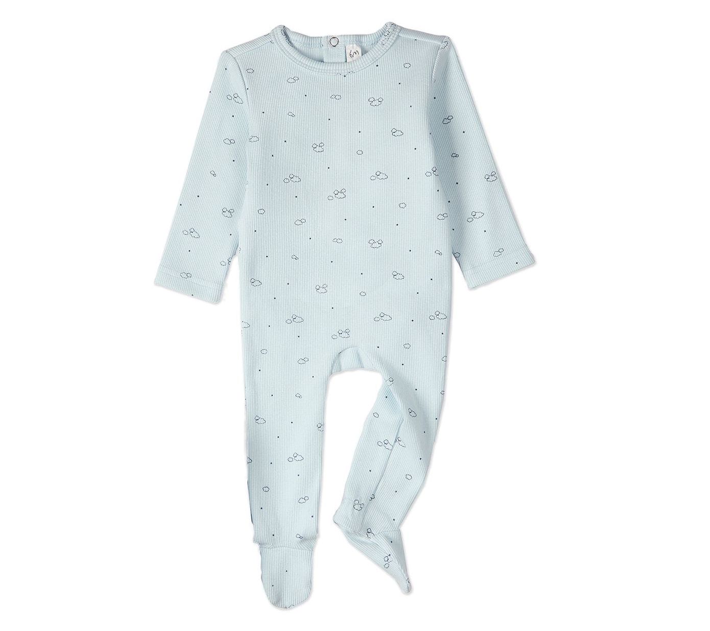 MiniMoi Baby & Toddler Clouds of Happiness Mini-Ribbed Footie