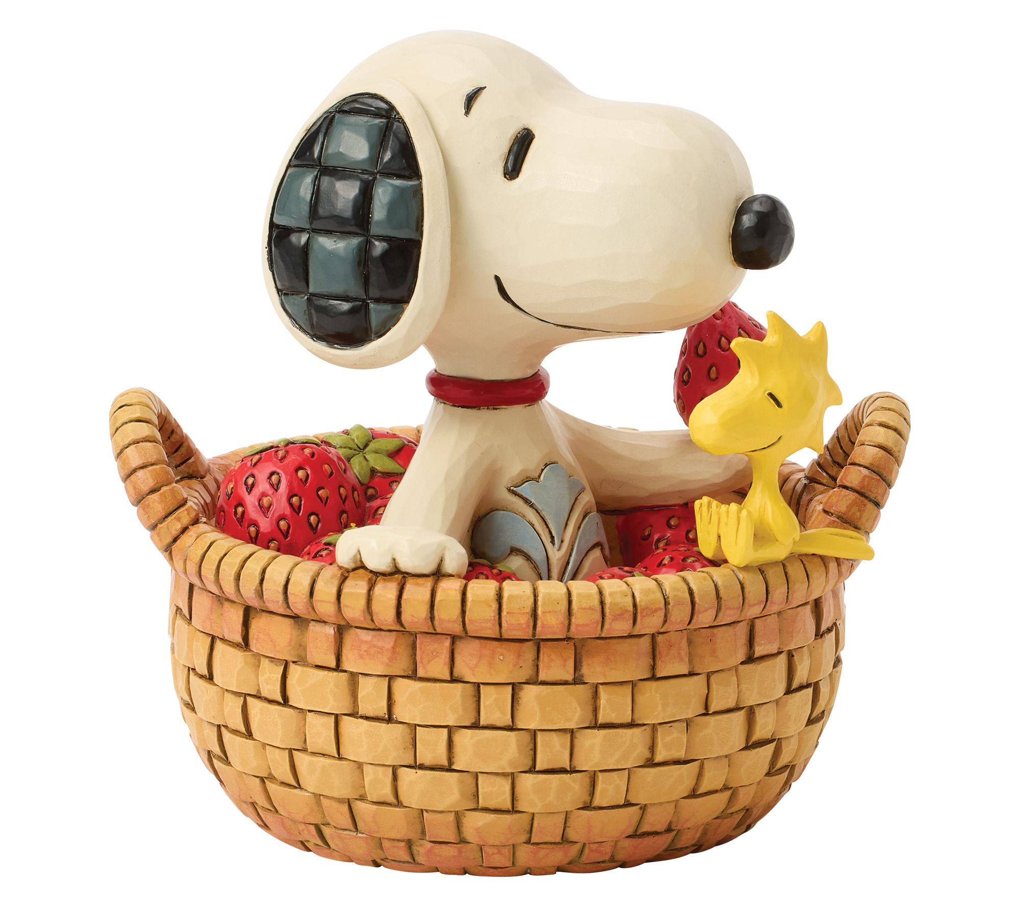 Peanuts by Jim Shore Snoopy in Strawberry Basket Figurine 5"H