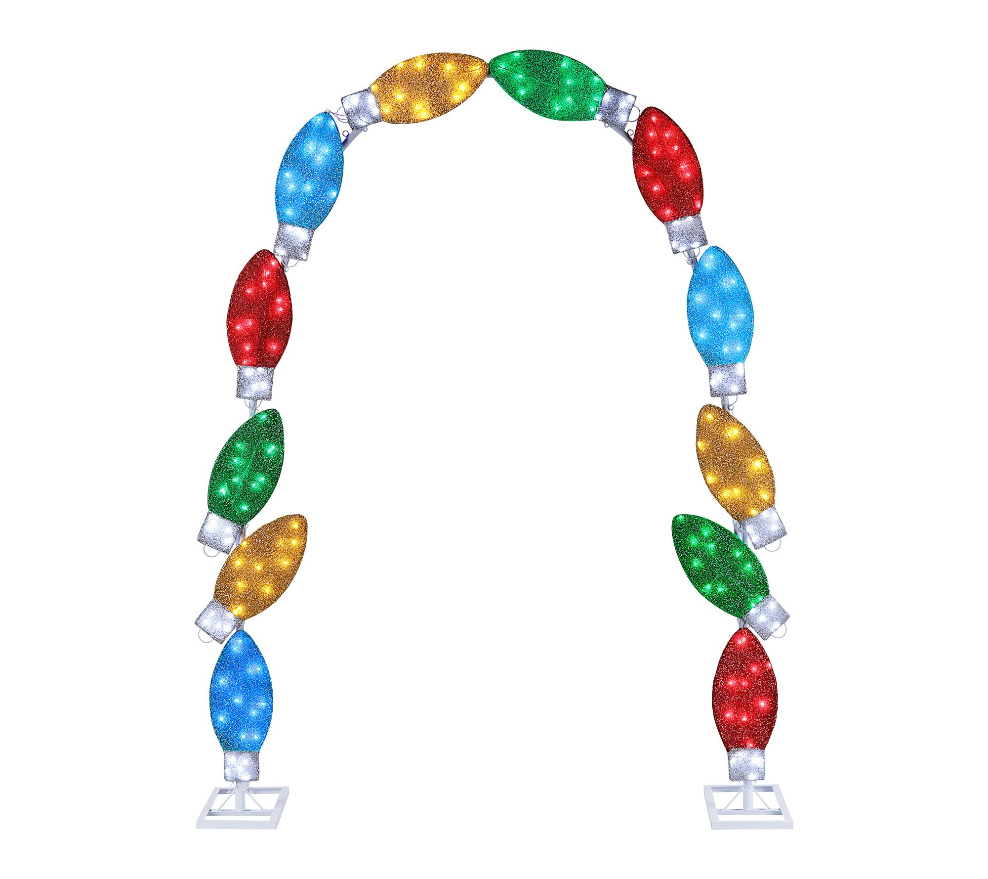 Mr. Christmas 8ft Illuminated Tinsel C9 Bulb Arch - QVC.com