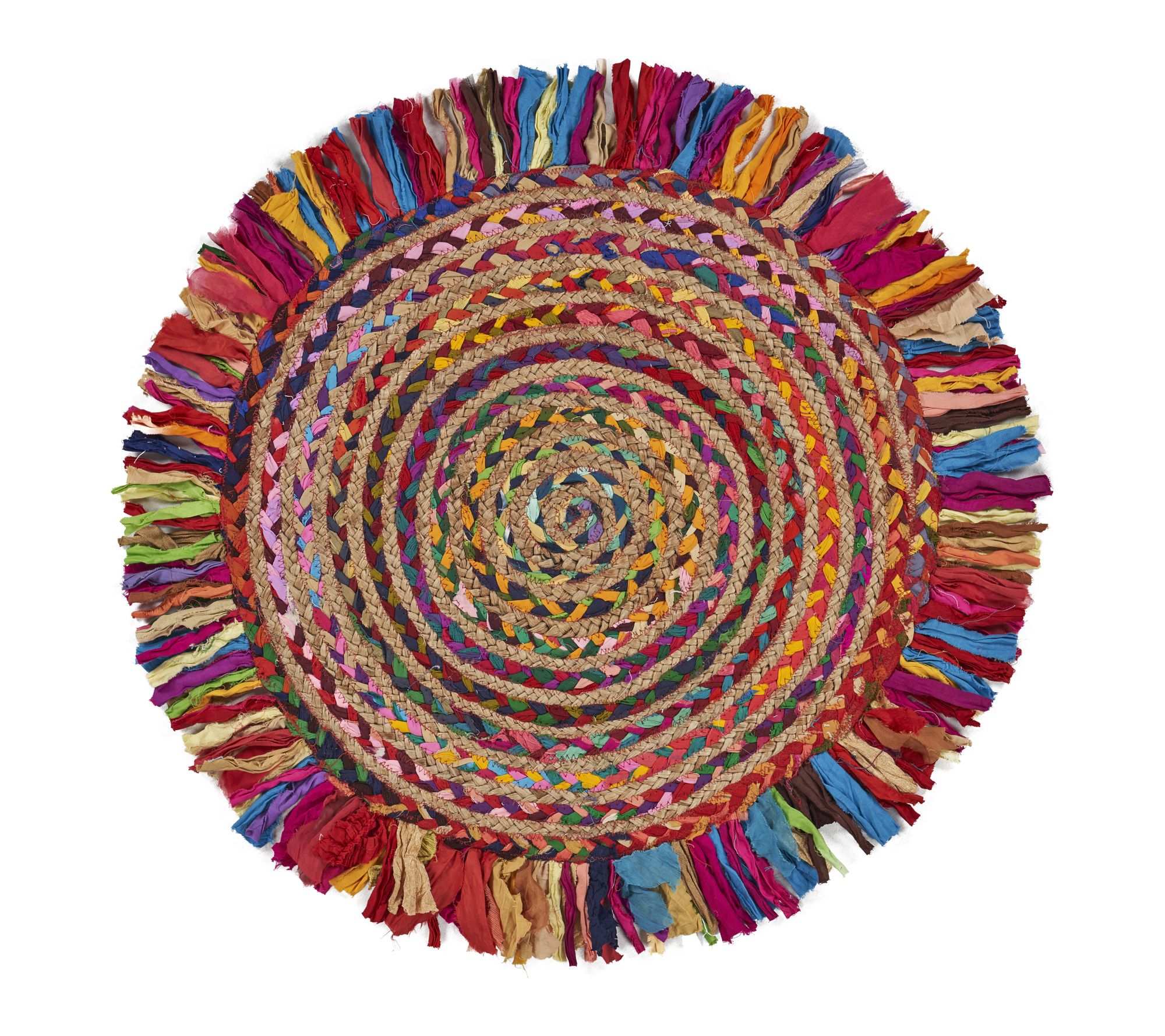 Ox Bay Bohemian Rainbow Striped Indoor Area Rug, 5'6" x 5'6"