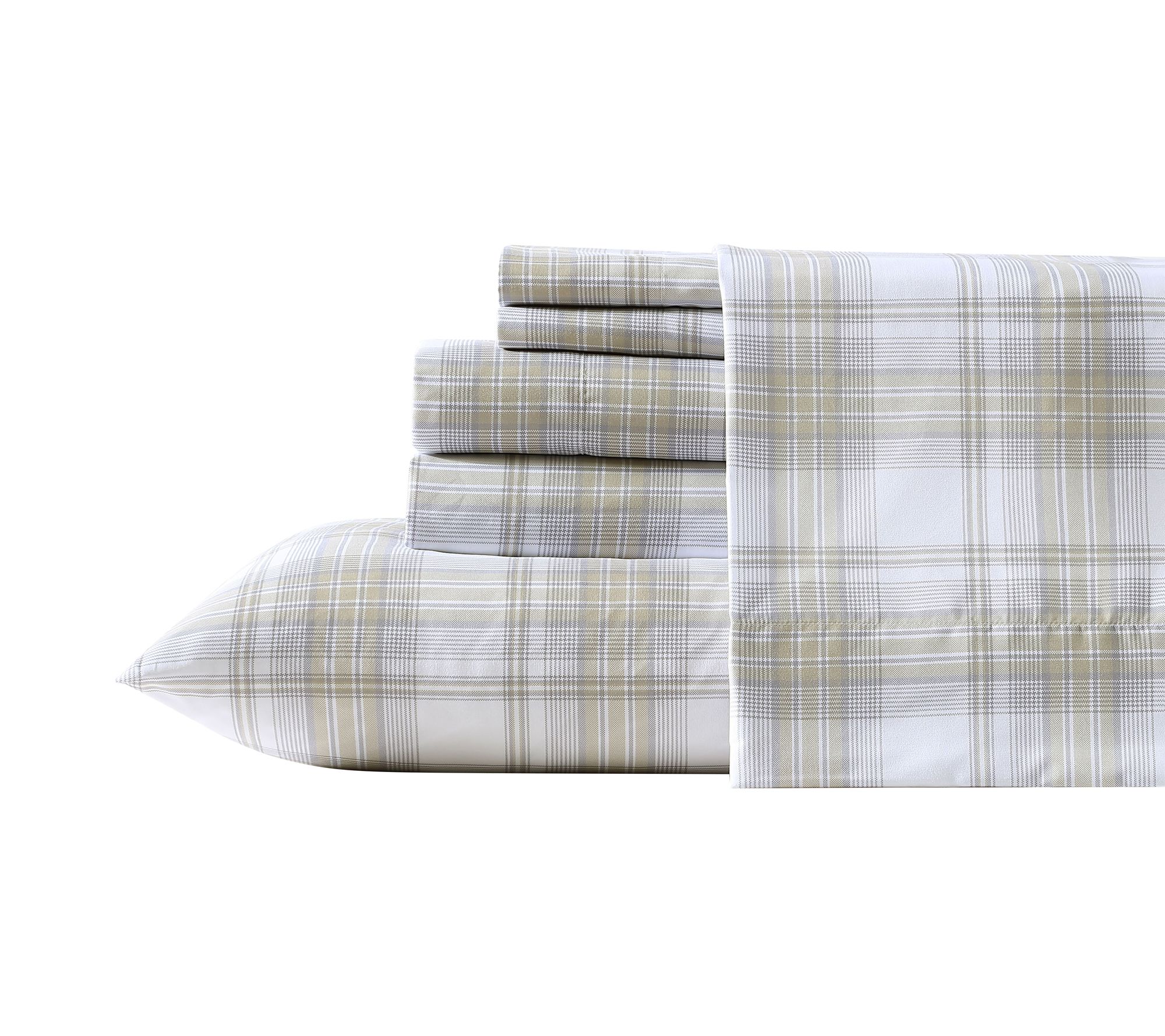 Wrangler Dayton Valley Plaid Beige King Microfiber Sheet Set